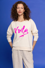 Voilà Sweater - offwhite neon pink