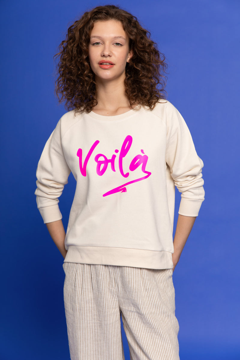 Voilà Sweater - offwhite neon pink