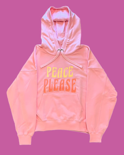 PARADISE HEARTS peace please  Hoodie- pink / pink