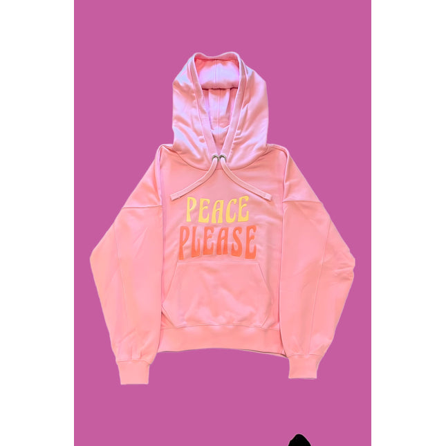 PARADISE HEARTS peace please  Hoodie- pink / pink