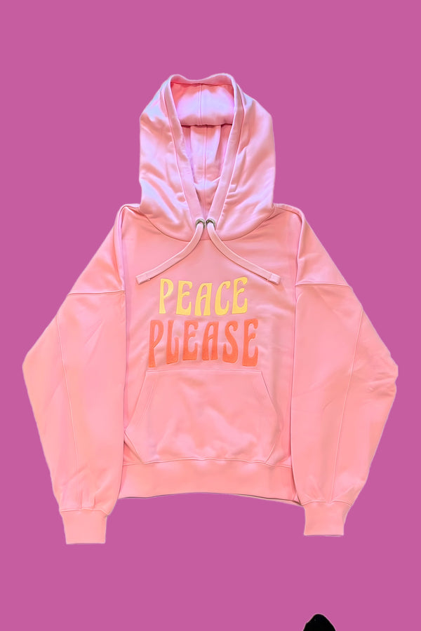 PARADISE HEARTS peace please  Hoodie- pink / pink