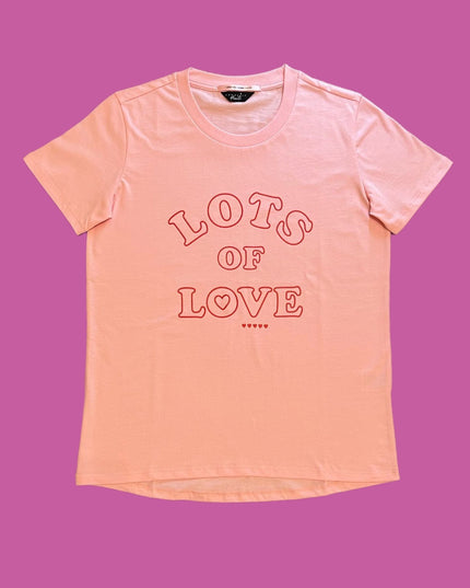 PARADISE HEARTS lots of love T-Shirt - rosa / rot