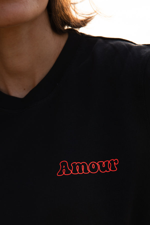 Amour Sweatshirt - Schwarz / Neon Orange