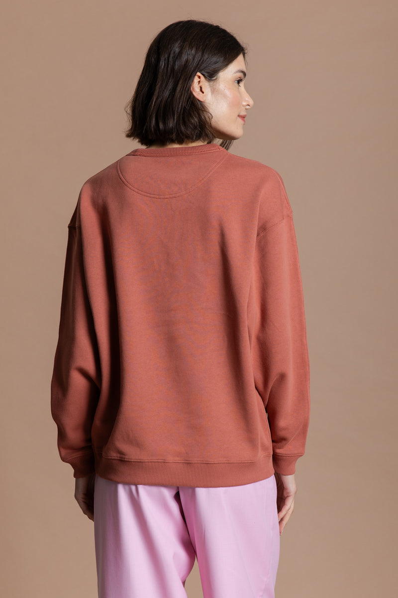 Revolution d'amour Sweatshirt - Old Pink / Rainbow