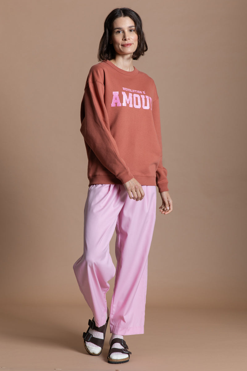 Revolution d'amour Sweatshirt - Old Pink / Rainbow