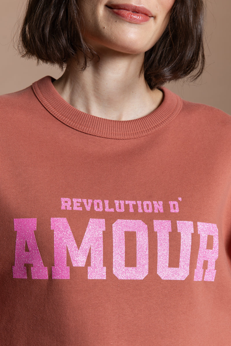 Revolution d'amour Sweatshirt - Old Pink / Rainbow