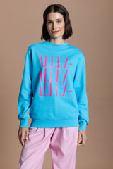 ALLEZ ALLEZ ALLEZ Sweatshirt - Aqua / Neon Pink