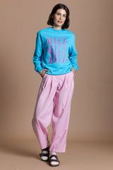 ALLEZ ALLEZ ALLEZ Sweatshirt - Aqua / Neon Pink