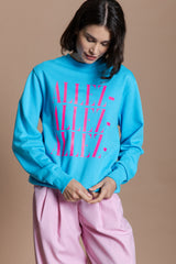 ALLEZ ALLEZ ALLEZ Sweatshirt - Aqua / Neon Pink