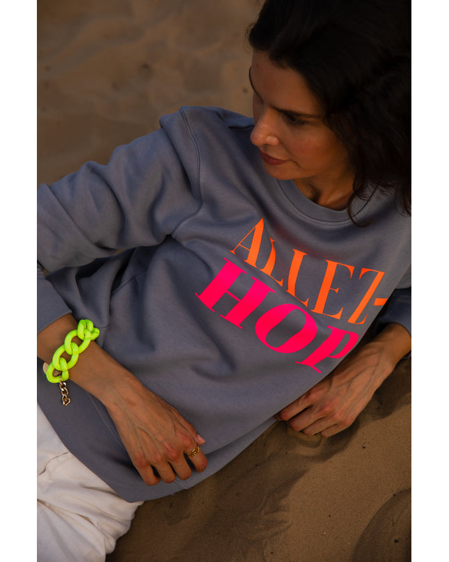 Allez-Hop! Sweatshirt - Grau/Neon