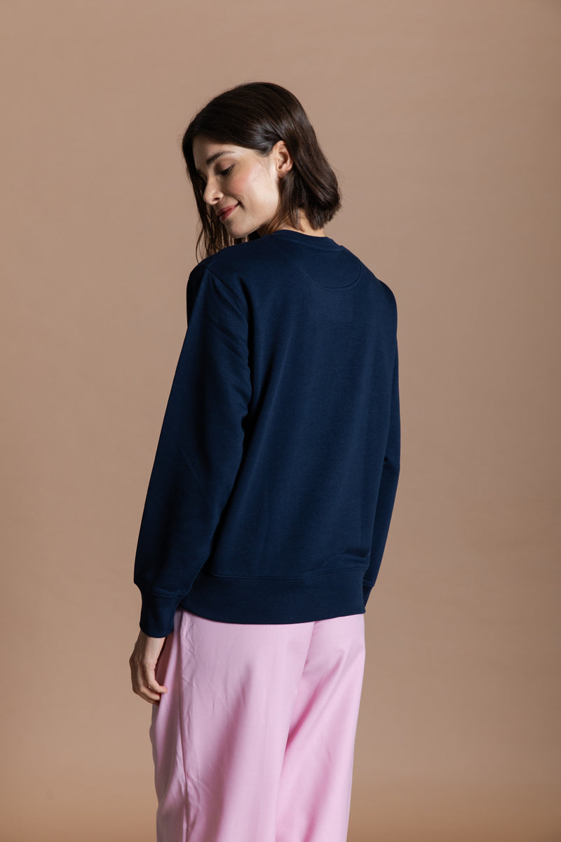 Mais, oui! Sweatshirt - Navy/Neon Gelb