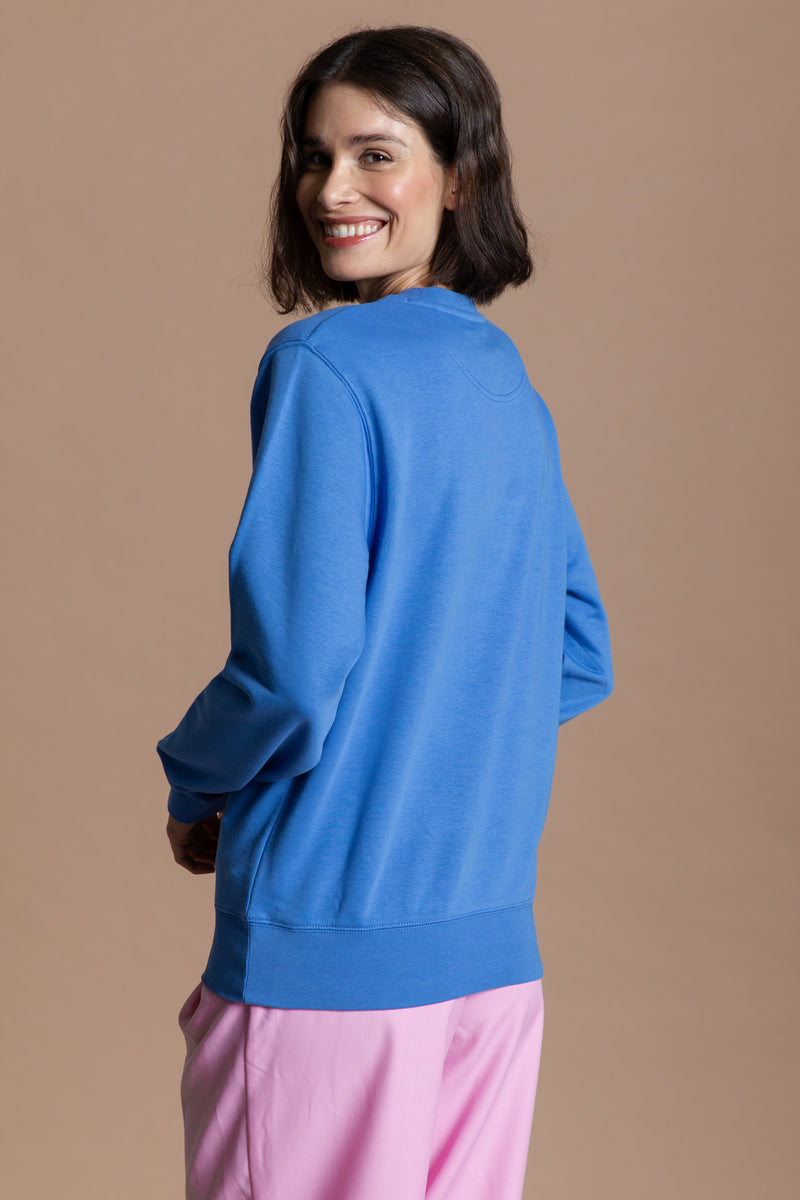 Salut Sweatshirt - Veilchenblau / Neon Pink