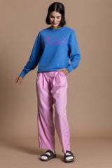 Salut Sweatshirt - Veilchenblau / Neon Pink