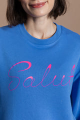 Salut Sweatshirt - Veilchenblau / Neon Pink