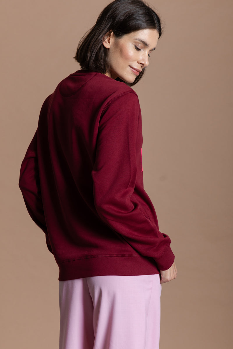 ALLEZ-HOP Sweatshirt - Bordeaux/ Neon