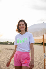 Mais, Oui! T-Shirt - Weiß / Neon Grün