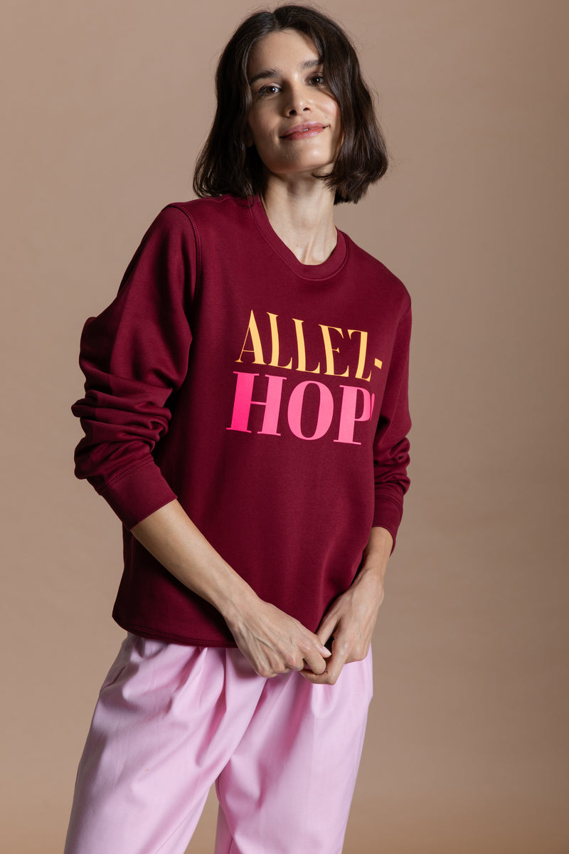 ALLEZ-HOP Sweatshirt - Bordeaux/ Neon