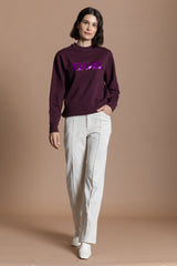 non. Sweater -  Plum I purple metallic