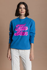 très bien Sweatshirt - Blau / neon pink purple