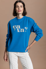 ca va? SWEATER  - blau I light gold glitter