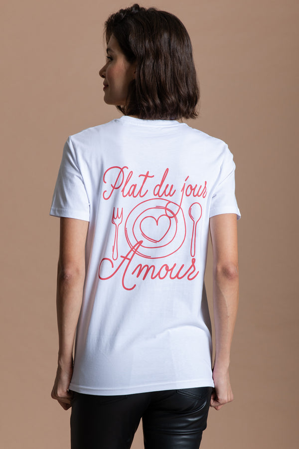 Plat Du Jour T-Shirt - weiß/ rouge