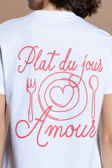 Plat Du Jour T-Shirt - weiß/ rouge