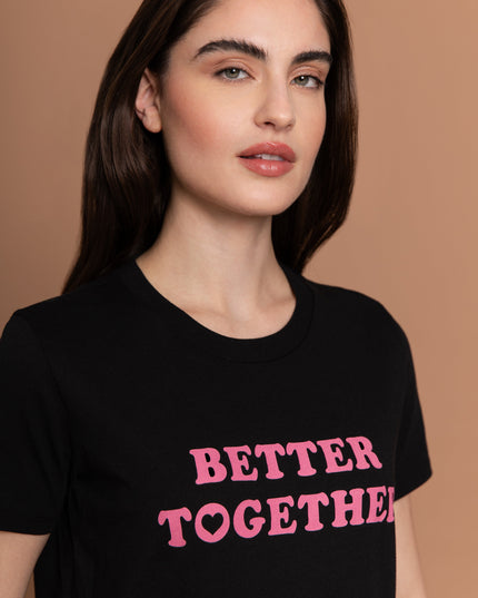 PARADISE HEARTS better together t-shirt schwarz rosa