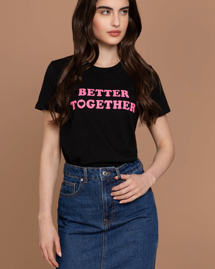 PARADISE HEARTS better together t-shirt schwarz rosa