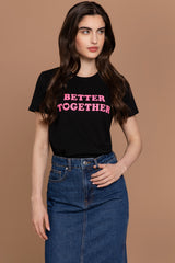 PARADISE HEARTS better together t-shirt schwarz rosa