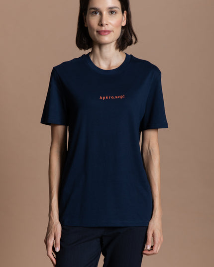 Apéro s. v. p. T-Shirt - navy /neon rot