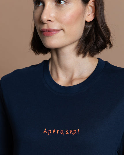 Apéro s. v. p. T-Shirt - navy /neon rot