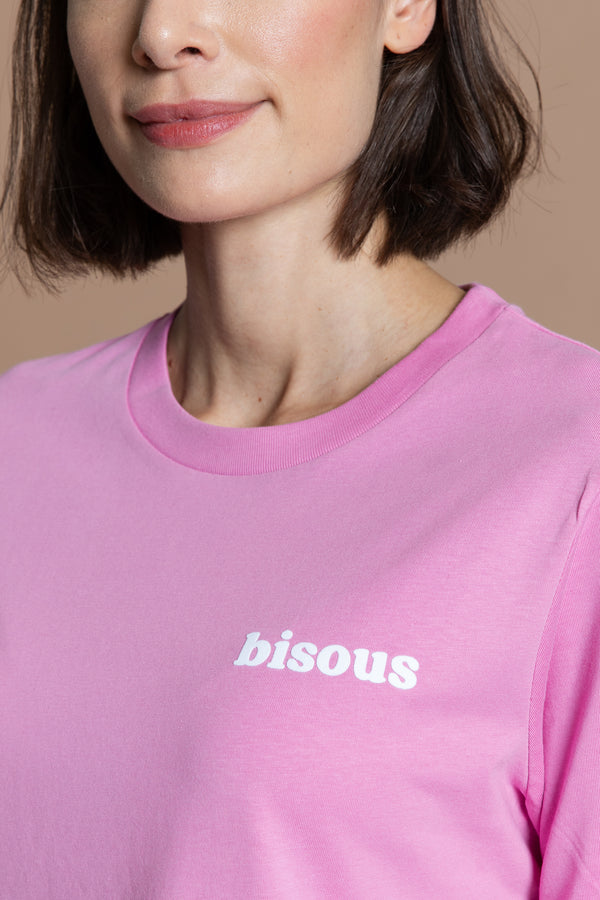 bisous plus Longsleeve - pink / blanc