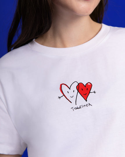 PARADISE HEARTS together t-shirt weiß oversized