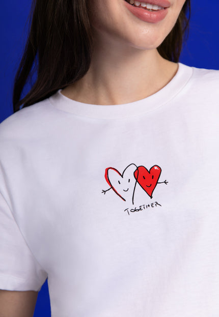 PARADISE HEARTS together t-shirt weiß oversized