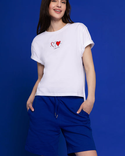 PARADISE HEARTS together t-shirt weiß oversized