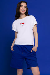 PARADISE HEARTS together t-shirt weiß oversized