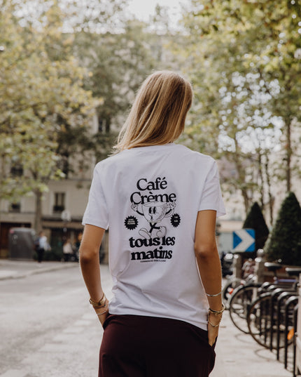 café crème T-Shirt - blanc /noir