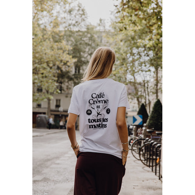 Café Crème T-Shirt - Weiß/Schwarz