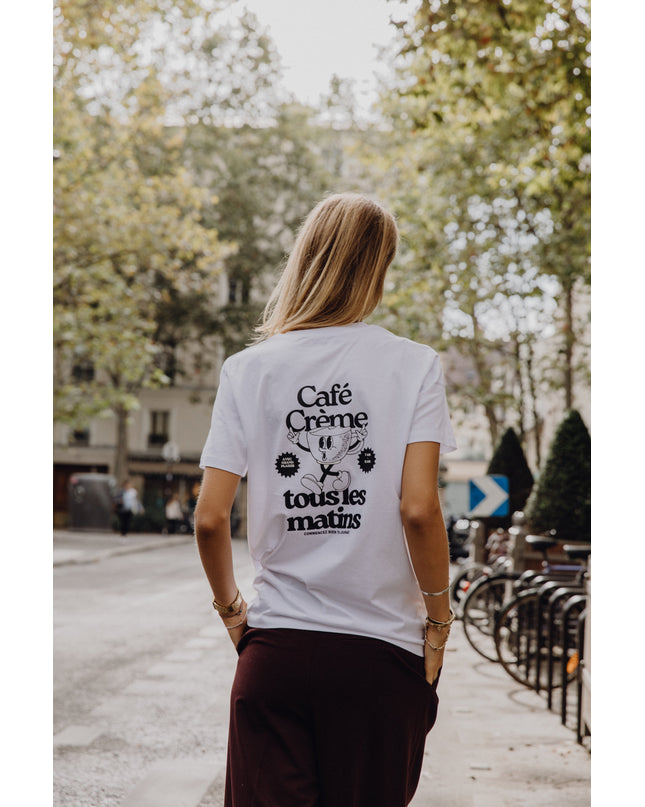 Café Crème T-Shirt - Weiß/Schwarz