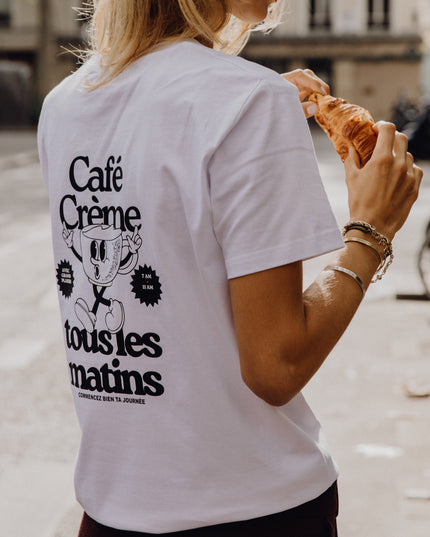 café crème T-Shirt - blanc /noir