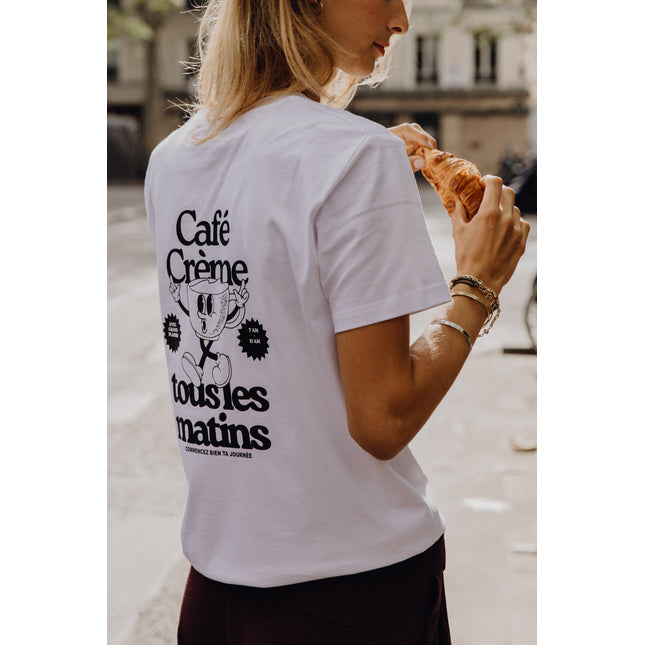 Café Crème T-Shirt - Weiß/Schwarz