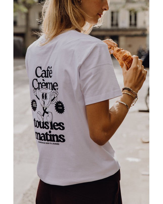 Café Crème T-Shirt - Weiß/Schwarz