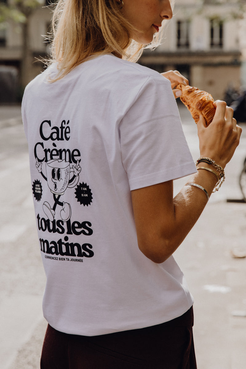 café crème T-Shirt - blanc /noir