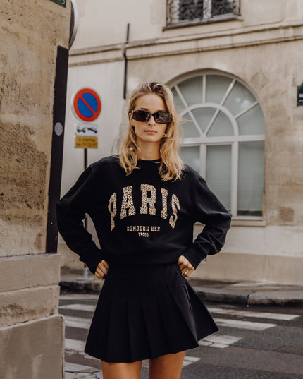 PARIS Sweatshirt - schwarz / leo