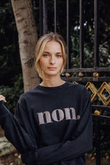 Non. Sweatshirt - Schwarzgrau Vintage/Glitzer