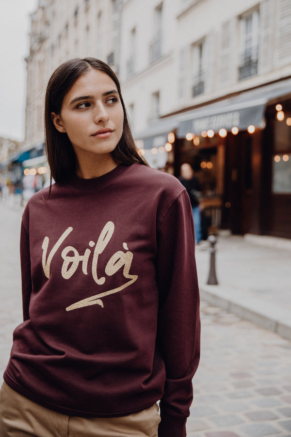 Voilà Sweatshirt - Pflaume/Glitzer Gold