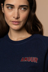Amour Sweatshirt - Navy / Rot Glitzer