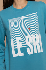 Le SKI Sweatshirt - Gletscherblau / Weiß