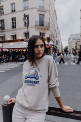 Croissant Sweatshirt - beige / Navy