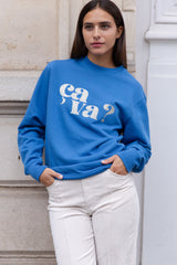 ca va? SWEATER  - blau I light gold glitter